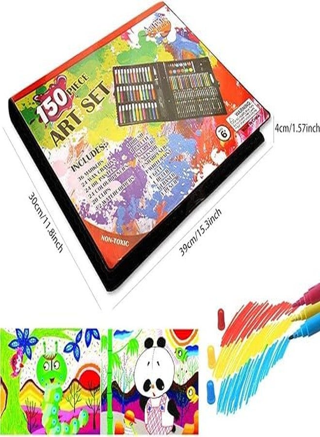 MANVI Color Set For Kids, Watercolor Pens, Drawing Art Kit, Brush Set Gift Boxes,Markers Art Drawing Kits,Prefect Gift for kids (150 Pcs Color Set) - Image 4