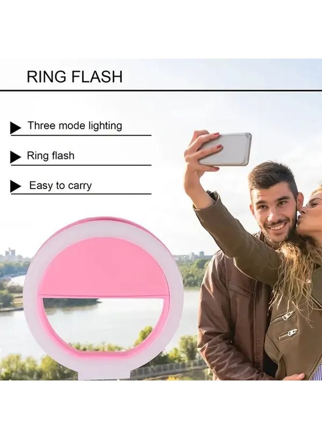 ضوء حلقة سيلفي LED أبيض، ضوء ملائم محمول للهاتف لبث الفيديو المباشر - Image 5