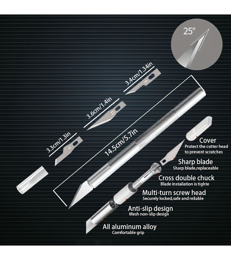 123pcs Precision Carving Knife Set Craft Tool For Art Scrapbooking Wood Carving Plastic Model Includes 3 Handles And 120 Replacement Blades - Image 2