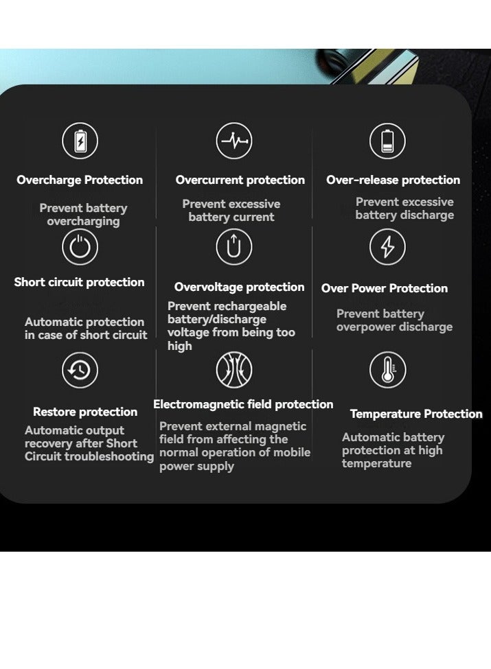 20000 mAh portable power bank creative high-looking mini large capacity fast charging power bank (black) - Image 4