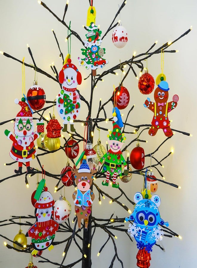 Winlyn 24 Sets 8 Designs Christmas Craft Kits Winter Crafts DIY Holiday Ornaments Decorations Art Sets Festive Foam Stickers Arts and Crafts for Kids Home Classroom Activities Party Favors - Image 5
