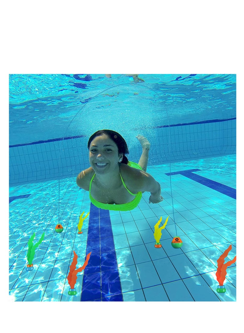 SYOSI Diving Pool Toys Set Diving Doors Seaweeds Swimming Dive Toy Pool Toys Water Games Training Gift for Pool Games Party Favors Diving Training Toy 6 Pieces - Image 3