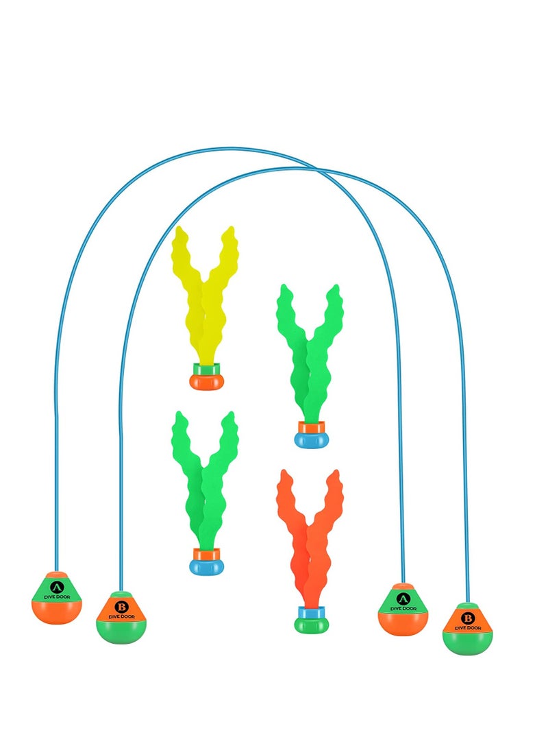 SYOSI Diving Pool Toys Set Diving Doors Seaweeds Swimming Dive Toy Pool Toys Water Games Training Gift for Pool Games Party Favors Diving Training Toy 6 Pieces - Image 1