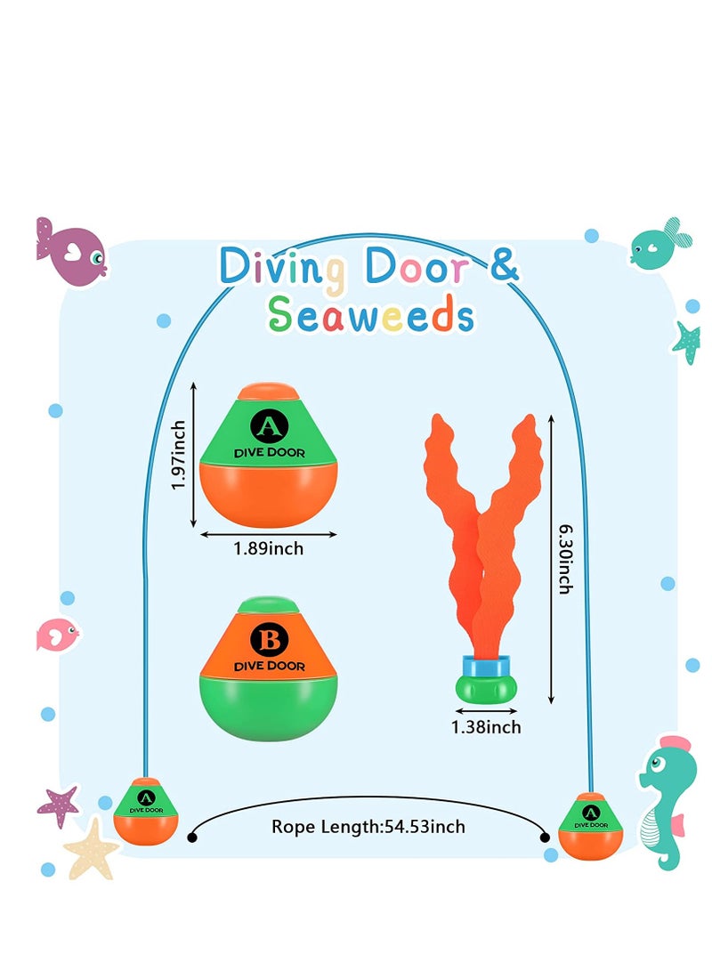 SYOSI Diving Pool Toys Set Diving Doors Seaweeds Swimming Dive Toy Pool Toys Water Games Training Gift for Pool Games Party Favors Diving Training Toy 6 Pieces - Image 5