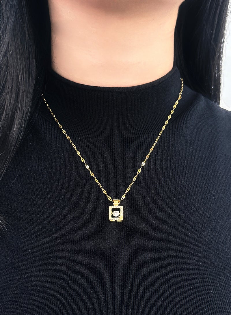 Shiny Perfume Bottle Pendant Necklace,Fashion Jewelry Dress Accessories - Image 1