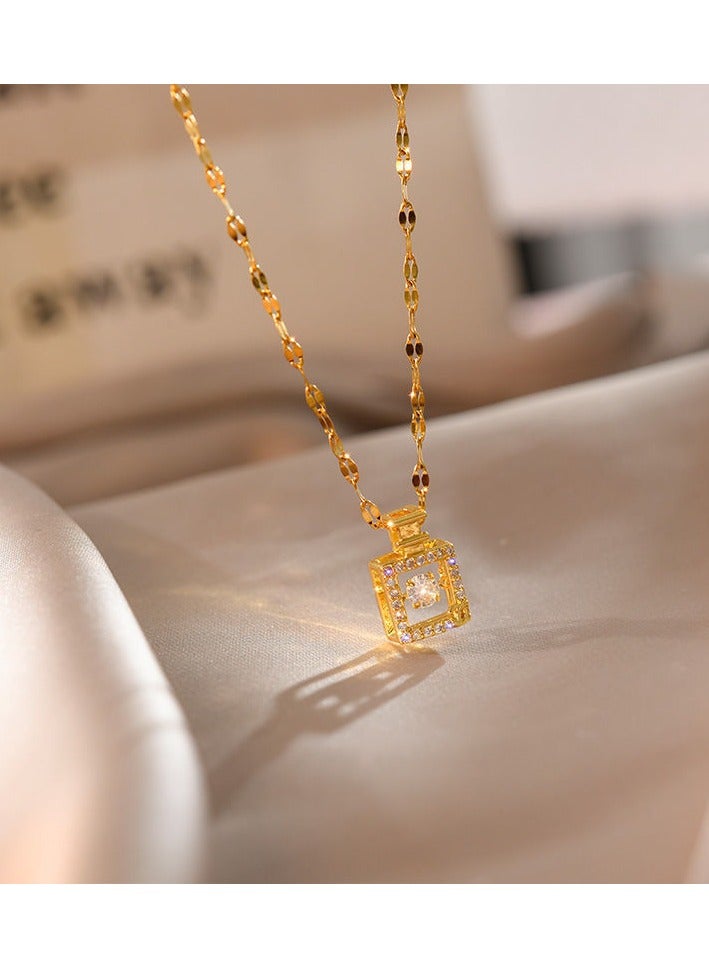 Shiny Perfume Bottle Pendant Necklace,Fashion Jewelry Dress Accessories - Image 2