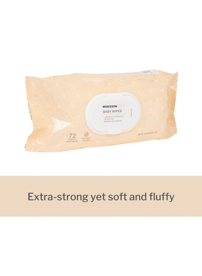 McKesson McKesson Baby Wipes - Scented with Powder Soft Fragrance, Contains Aloe and Vitamin E - 6.8 in x 7 in, 72 Wipes, 1 Pack - Image 2
