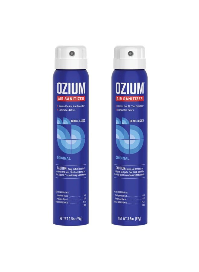 Ozium 3.5 Oz. Air Sanitizer & Odor Eliminator for Homes, Cars, Offices and More, Original Scent,(Pack of 2), clear - Image 1