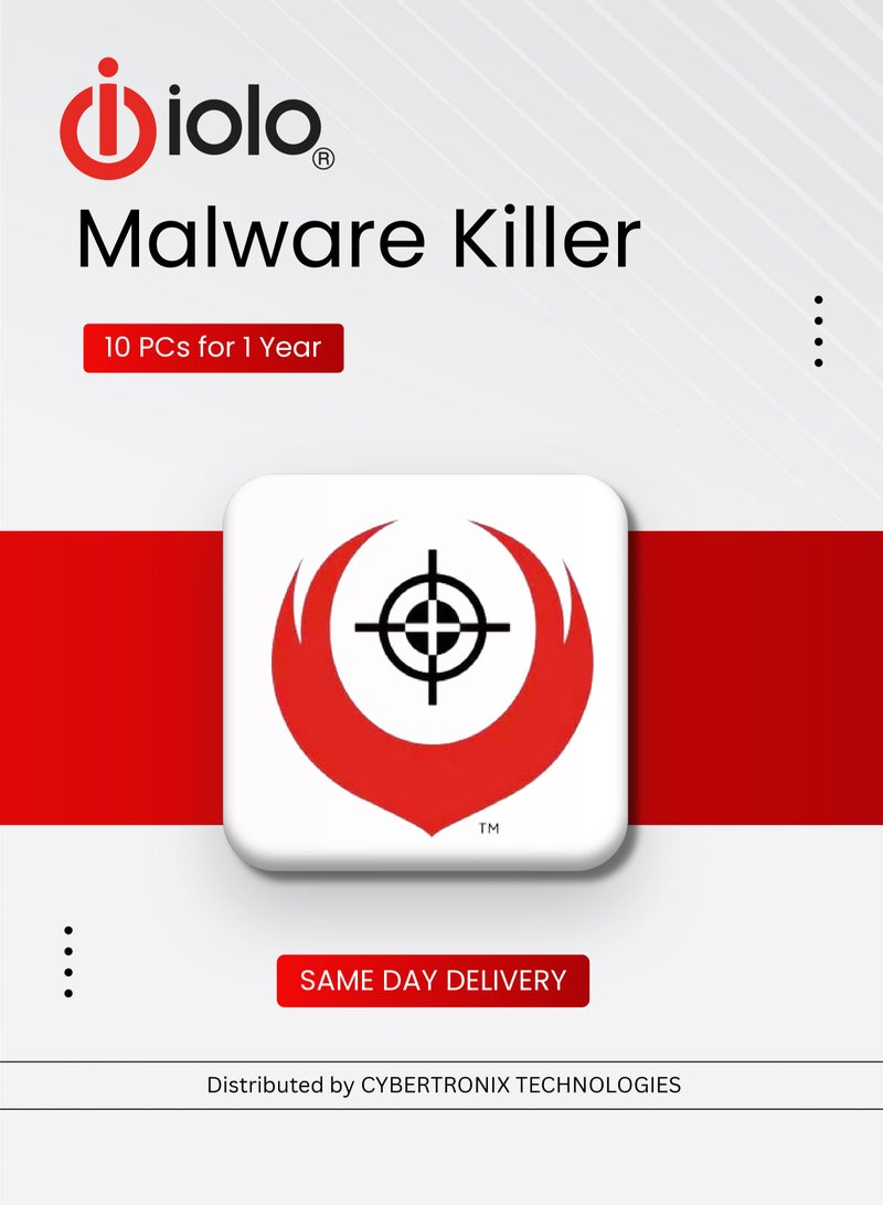 Iolo Malware Killer | 10 Devices for 1 Year | Digital License | SAME DAY DELIVERY