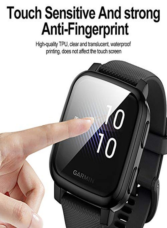سومان مجموعة Suoman ثلاثية لحماية شاشة ساعة Garmin Venu Sq/Venu Sq Music الذكية، واقي شاشة شفاف عالي الوضوح، غطاء حماية كامل من مادة TPU - شفاف + شفاف + شفاف - Image 3
