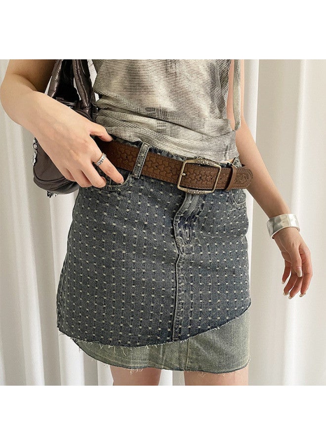 pincai Vintage Ethnic Print Elegant Women's Belt, Unique Design, Accessory For Dresses And Jeans, Casual Leather Strap - Image 5