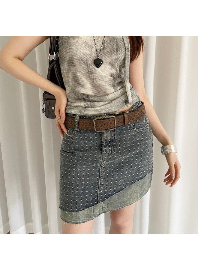 pincai Vintage Ethnic Print Elegant Women's Belt, Unique Design, Accessory For Dresses And Jeans, Casual Leather Strap - Image 3