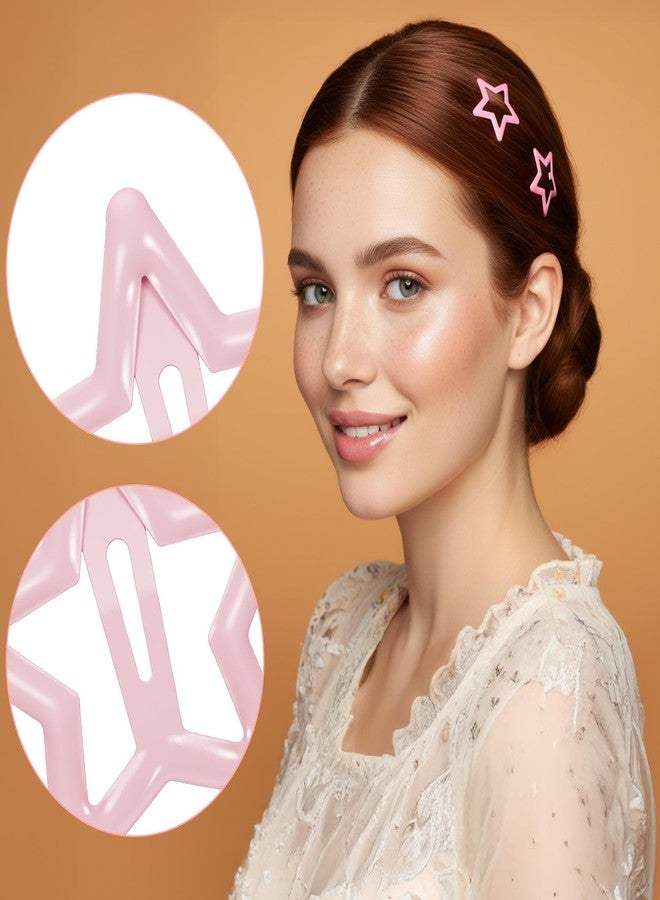 HaiFafafaing 30 PCS Star Hair Clips,1.18" Pink Star Hairclips,Metal Snap Hair Barrettes,Cute Y2k Hair Clips Barrettes Stars for Girls Women - Image 4