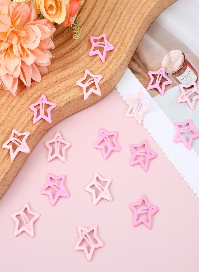 HaiFafafaing 30 PCS Star Hair Clips,1.18" Pink Star Hairclips,Metal Snap Hair Barrettes,Cute Y2k Hair Clips Barrettes Stars for Girls Women - Image 3