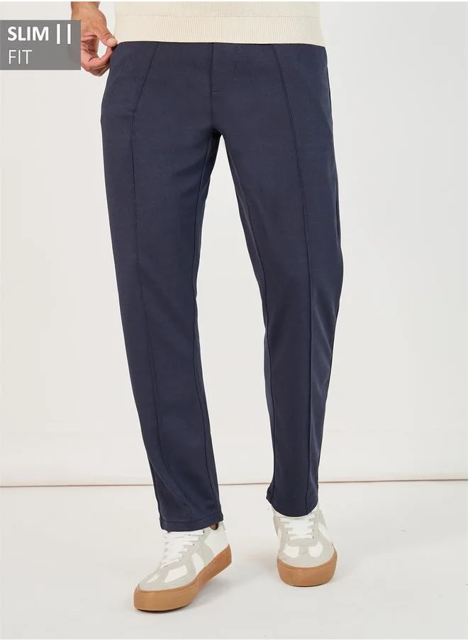 ستايلي Front Pintuck Knit Slim Fit Pants