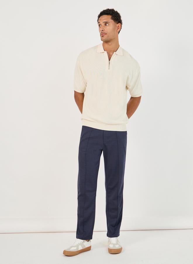 Styli Front Pintuck Knit Slim Fit Pants  - Image 2