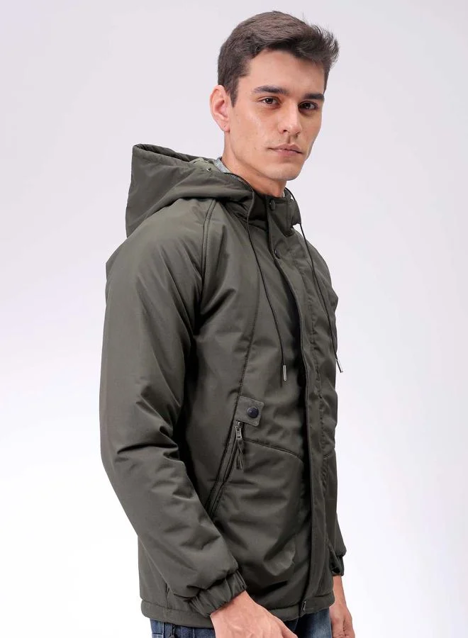 شركة المرآب الهندية Men Slim Fit Solid Puffer Jackets