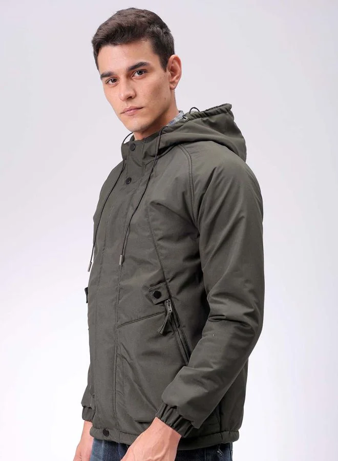 شركة المرآب الهندية Men Slim Fit Solid Puffer Jackets