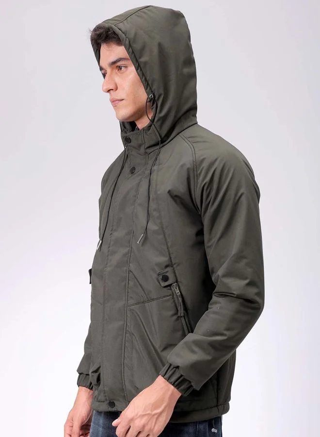 شركة المرآب الهندية Men Slim Fit Solid Puffer Jackets