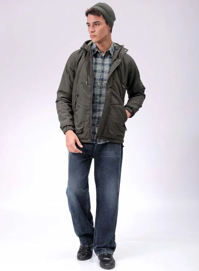 شركة المرآب الهندية Men Slim Fit Solid Puffer Jackets