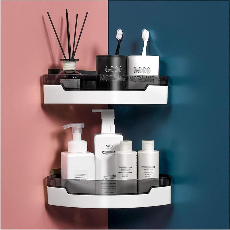 Cazuela Corner Shelf for Bathroom and Kitchen Shelf Adhesive Wall Mounted Bathroom Storage Rack Multipurpose Wall Shelves Shower Caddy Plastic Wall Shelf Multi Color - Image 3