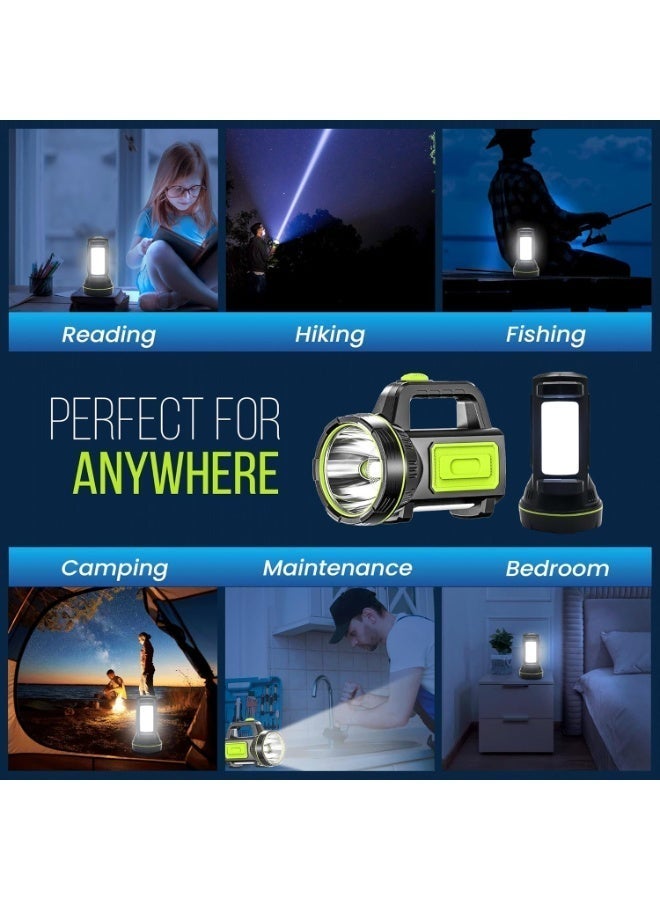 YelaJoy Ultra-Bright LED Rechargeable Torch – 1000LM Handheld Flashlight 1200mAh, 2 Modes, Compact & Waterproof (IPX5) – Perfect for Camping, Outdoor Activities & Emergency Use - Image 3