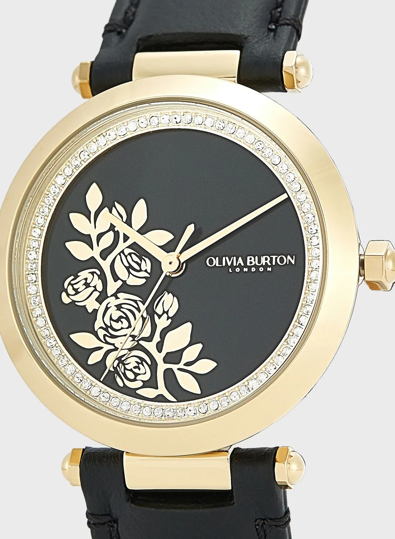 OLIVIA BURTON Ob Signature T-Bar Florals Analog Watch