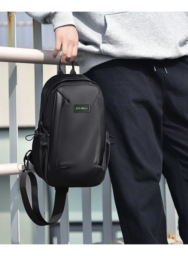 هايك Hike Unisex Durable Cross-body Bag Water Resistant Anti-Theft Unisex Sling bag for Travel School College Business Shopping Outdoor, HK3321-BLACK