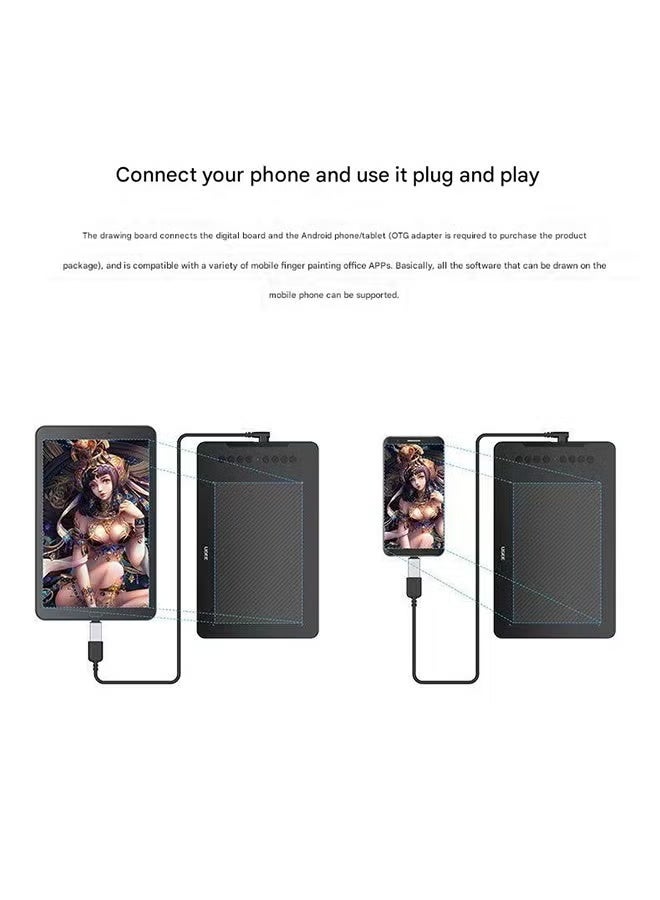 يو جيي لوحة رسم رقمية Ugee EX08، اتصال بالكمبيوتر، اتصال بالهاتف المحمول، فصل دراسي عبر الإنترنت، لوحة كتابة يدوية، لوحة رسم PS، جهاز لوحي للرسومات الفنية - Image 5