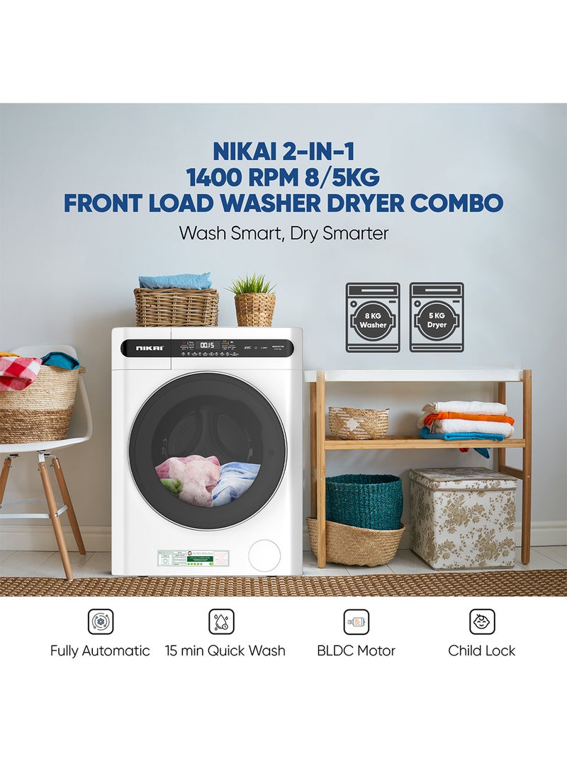 NIKAI Bundle 500L Double Door Frost Free Refrigerator (NRF500FSS) + 8/5  Fully Automatic Washer & Dryer (NWM805FDW) + Nikai 4K Google Smart TV (55NIKGOOGLE) 500 L 113 W NRF500FSS+NWM+55NIK Silver - Image 3