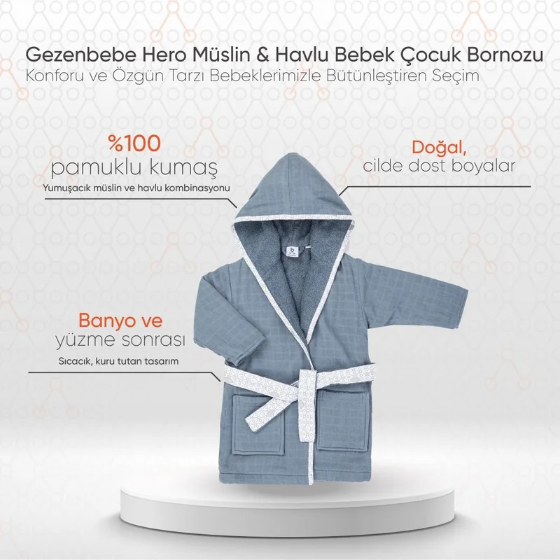 Gezenbebe Hero Muslin & Towel Baby Kids Bathrobe Koala