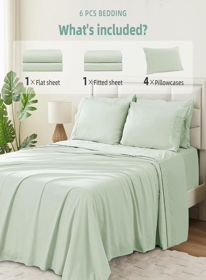 KKN Queen Sheets Set-6 Piece Bedding Sheets & Pillowcases-Luxury Hotel Bed Set for Women & Men - Deep Pockets-Soft&Cooling Sheet -Brushed Microfiber Easy Care& Wrinkle Free Sheets - Image 3