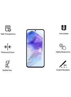 Waldic Samsung Galaxy A55 5G Screen Protector | Tempered Glass Compatible with Samsung Galaxy A55 5G | Screen Protector Full HD Quality Tempered Glass Anti-Scratch Edge to Edge Coverage with Easy Installation Kit - Black  - Image 2
