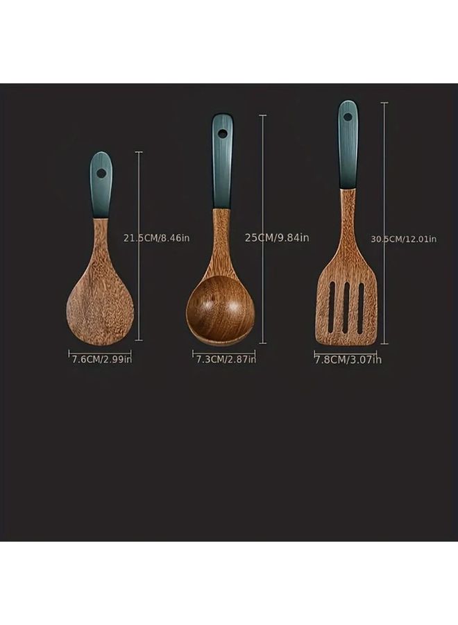 Handmade Heavy Duty Wingwood Rice Spoon A01 Nonstick Natural Wood Cooking Utensil - Image 3