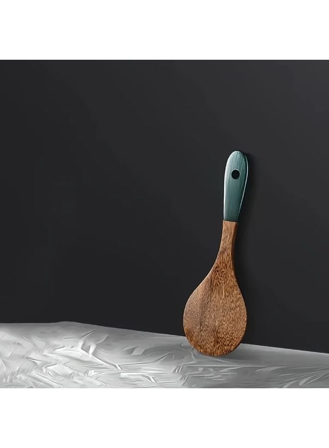 Handmade Heavy Duty Wingwood Rice Spoon A01 Nonstick Natural Wood Cooking Utensil - Image 1