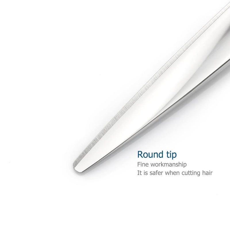 KINSARO Professional Hair Shears 6" Silvery Blind Hole Sharp Hair Cutting Scissors Haircut Barber Scissors Barber Shears Convex Edge 440C KINSARO for Hairdresser Barbershop or Home Use - Image 5