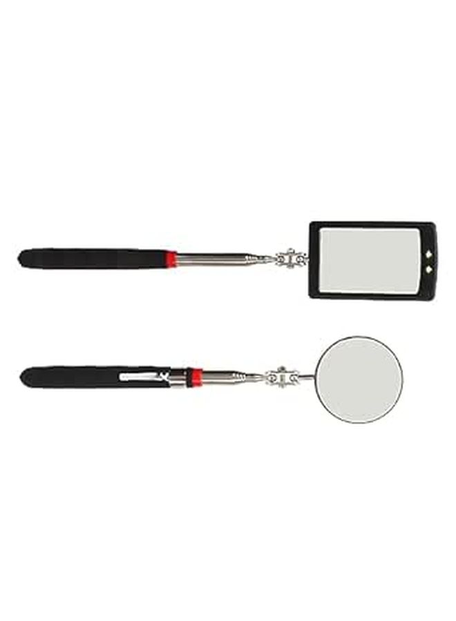 Ciciglow 22 Inch Lighted Flexible Telescoping Inspection Mirror Set Retractable Pickup Tool with LED Light For Mechanics Narrow Spaces - Image 1