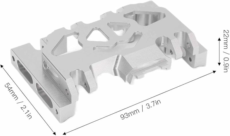 Aluminum Alloy Center Skid Plate, Gearbox Mount Gear Box Base Medium Mount Chassis Skid Plate Upgrade Parts for TRAXXAS 1/10 RC Crawler Car Accessories, Sliver - Image 4
