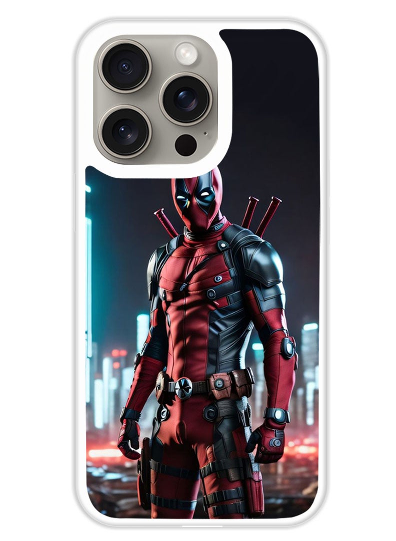 Theodor Protective Case Cover For APPLE IPHONE 15 Pro Deadpool 1 (White Bumper) - Image 1