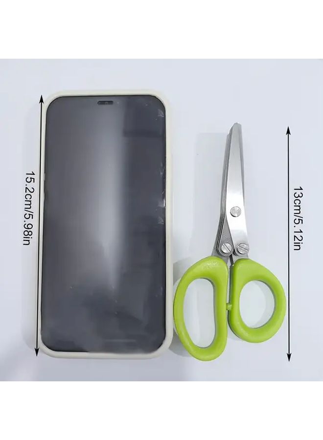 5 Blade Heavy Duty Kitchen Scissors For Chopping Slicing Shredding Herbs And Vegetables Non Slip Ergonomic Handle Durable Metal Construction 1pc - Image 5