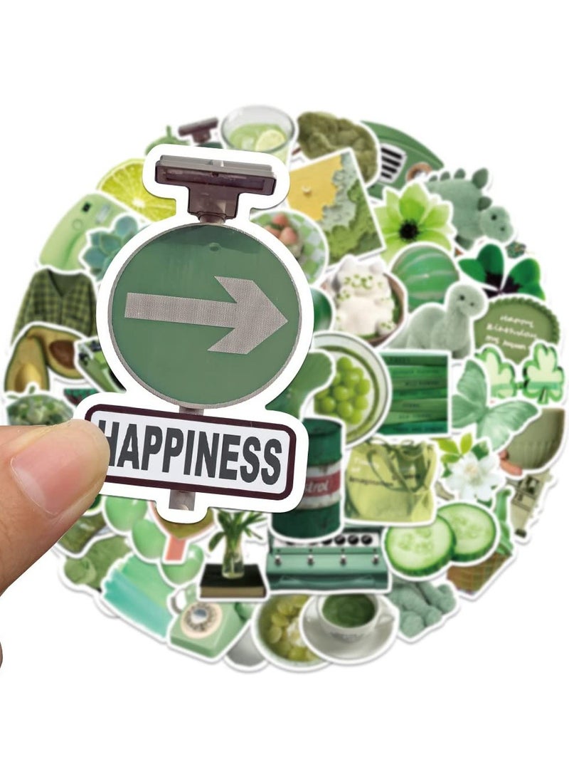 Mr. Penda 60Pcs Waterproof Korean Stickers for Books, Ledger, Water Cup, Ipad Phone Case Decoration, Aesthetic Minimalist Laptop Stickers (Green)  - Image 2