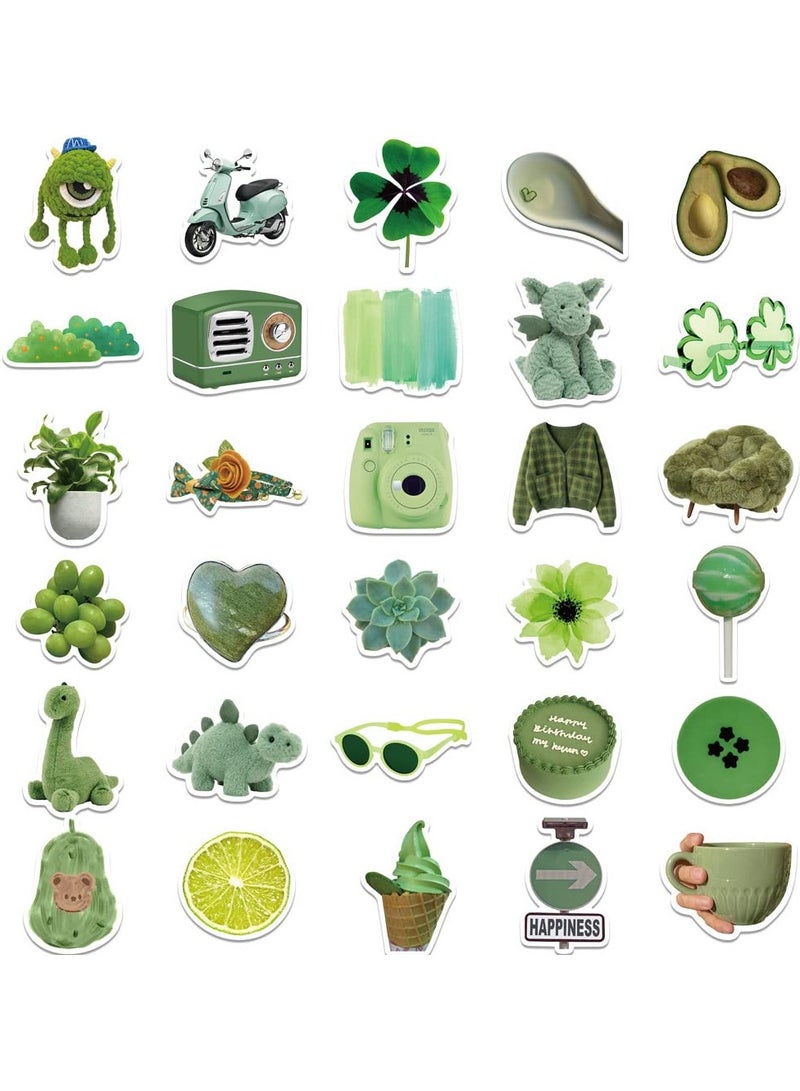 Mr. Penda 60Pcs Waterproof Korean Stickers for Books, Ledger, Water Cup, Ipad Phone Case Decoration, Aesthetic Minimalist Laptop Stickers (Green)  - Image 4