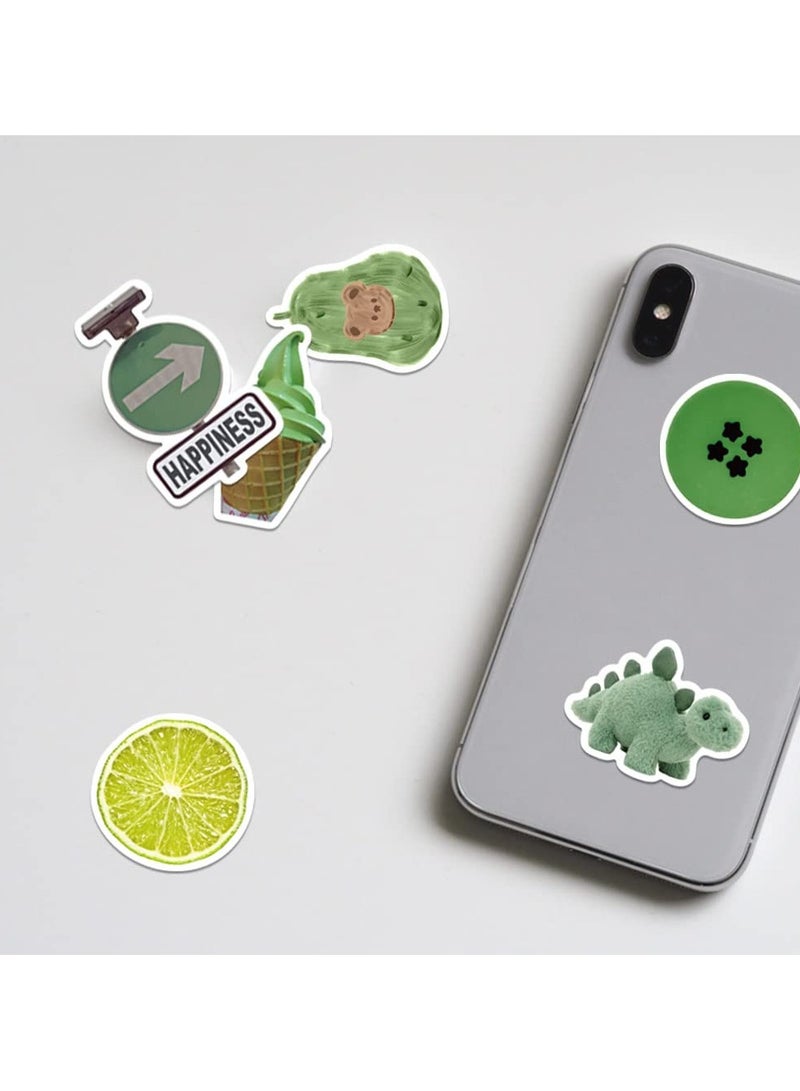 Mr. Penda 60Pcs Waterproof Korean Stickers for Books, Ledger, Water Cup, Ipad Phone Case Decoration, Aesthetic Minimalist Laptop Stickers (Green)  - Image 5