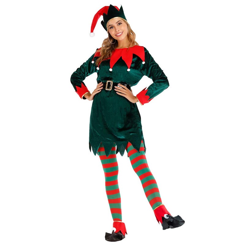 ReneeCho Womens Christmas Costume Elf Set Samll