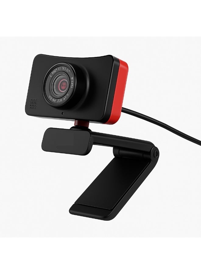 Professional 720P HD TV Webcam with Built-in Microphone and 80° Wide Viewing Angle - USB Plug & Play - Suitable for Live Streaming and Meetings - Red - Image 3