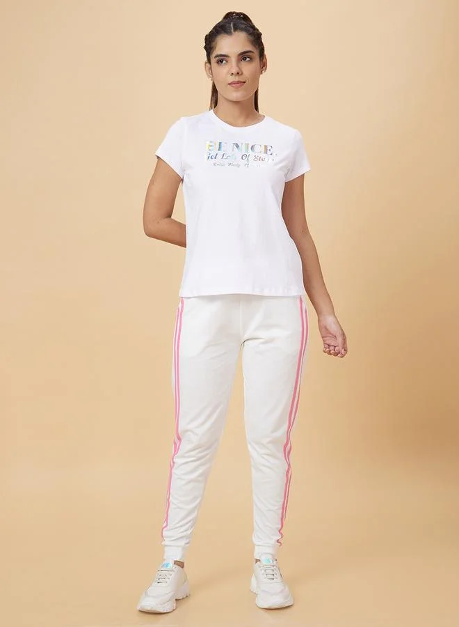 globus Globus Striped Regular Fit Side Stripes High-Rise Trousers