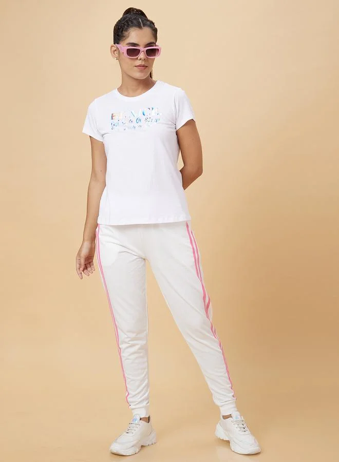 globus Globus Striped Regular Fit Side Stripes High-Rise Trousers
