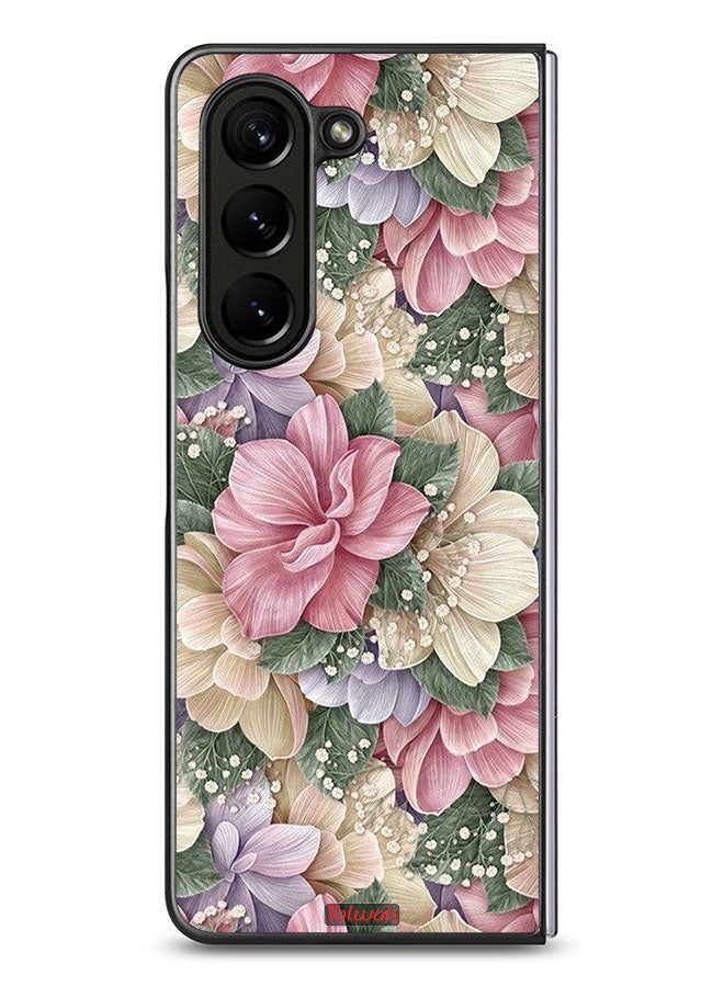 Tolwak غطاء حماية سامسونج جالكسي زد فولد 5 بتصميم زهور عالية الدقة - Image 2