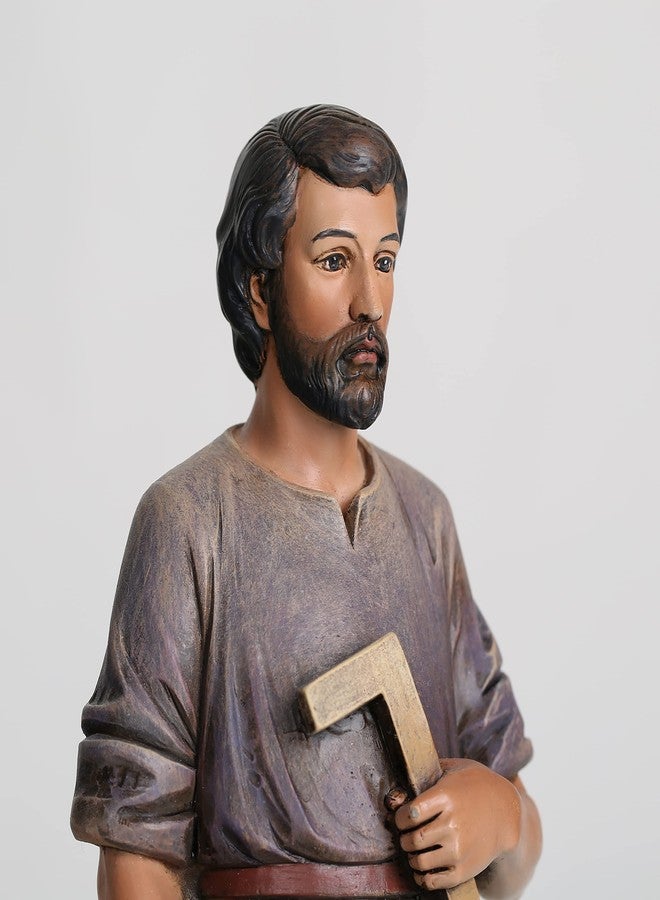 BC BUILDCLASSIC BC Catholic Saint Joseph Statue The Worker, 11" H Patron Saint of Families & Travelers Catholic Decor Indoor, Religious Gifts for Labour Days Hand Painted by Buildclassic - Image 4