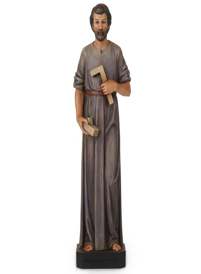 BC BUILDCLASSIC BC Catholic Saint Joseph Statue The Worker, 11" H Patron Saint of Families & Travelers Catholic Decor Indoor, Religious Gifts for Labour Days Hand Painted by Buildclassic - Image 1